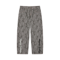 Unisex Vintage Wash Leopard Wide Leg Jeans