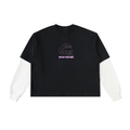 Layered Contrast Sleeve Cotton T-Shirt