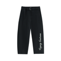 Twisted-Seam Belted Curved-Blade Pants