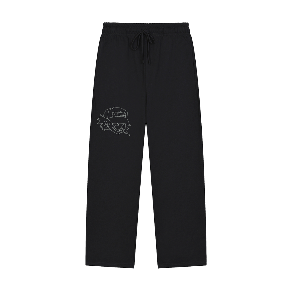 Solid Color Straight-Leg Sweatpants
