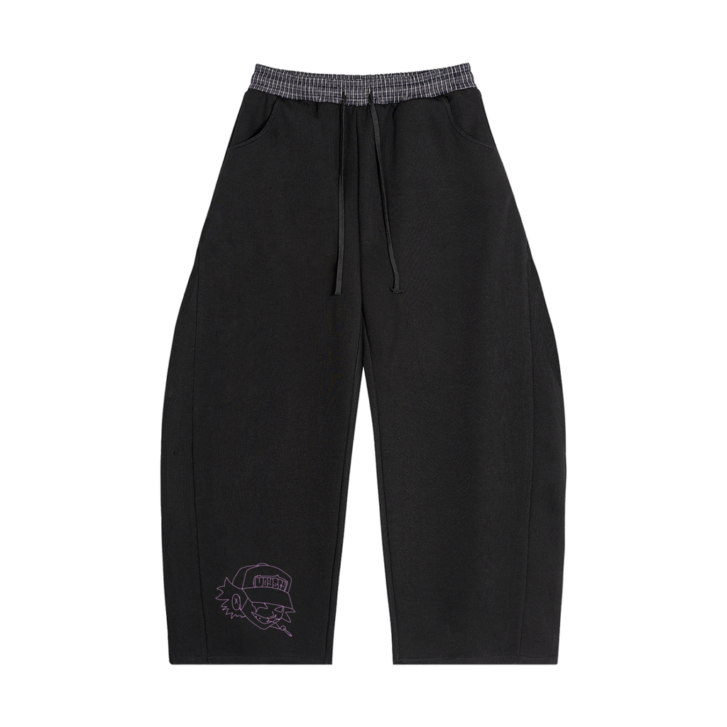 Plaid Waistband Barrel Sweatpants