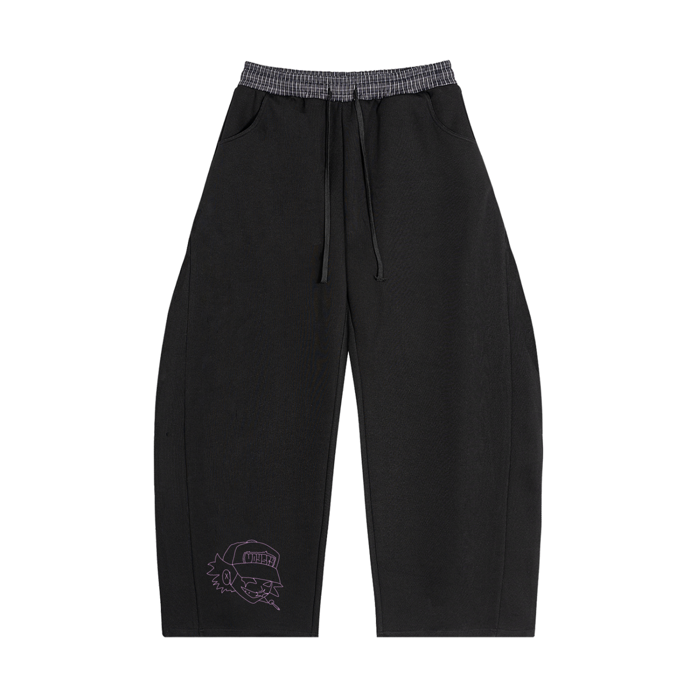 Plaid Waistband Barrel Sweatpants